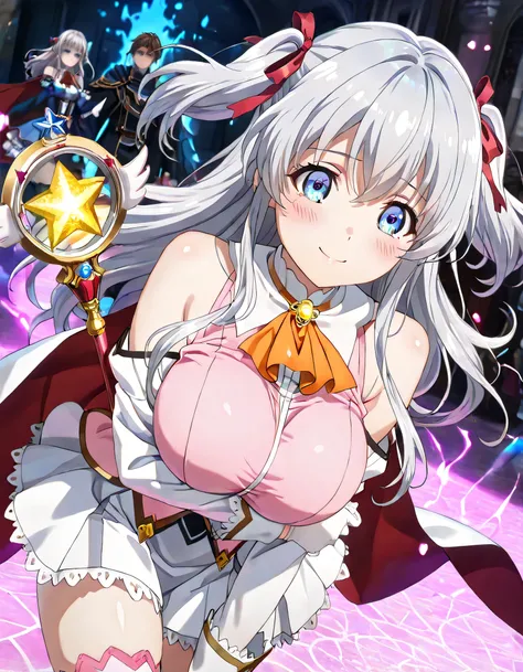 ((ultra-detailed)), (highly detailed CG illustration), (best quality:1.2), ultra-highly detailed, colorful composition, artistic photoshoot, 1girl, solo focus, upper body, moe anime character, girl, dainty facial structure, babyface, round face, rounded ch...