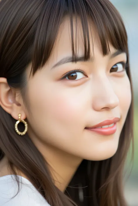 looking at viewer, beautiful skin, beautiful eyes, beautiful face, highly detailed eyes, make up, masterpiece, Super Details, Best lighting, Realistic and Realistic Pictures, high definition RAW color pictures, slightly smile, haruna,