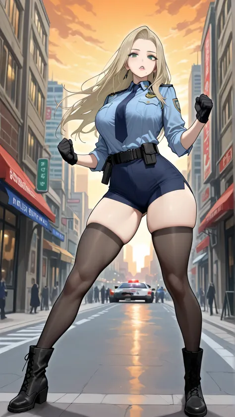 score_9, score_8_up, score_7_up, 1lady, KJOsayo, perfect eyes, perfect face, long hair, blonde hair, green eyes, mole under mouth, purple eyeliner, large breasts, perfect attractive curvy slim body, charming beauty, gorgeous body shapes, big hips, thick th...
