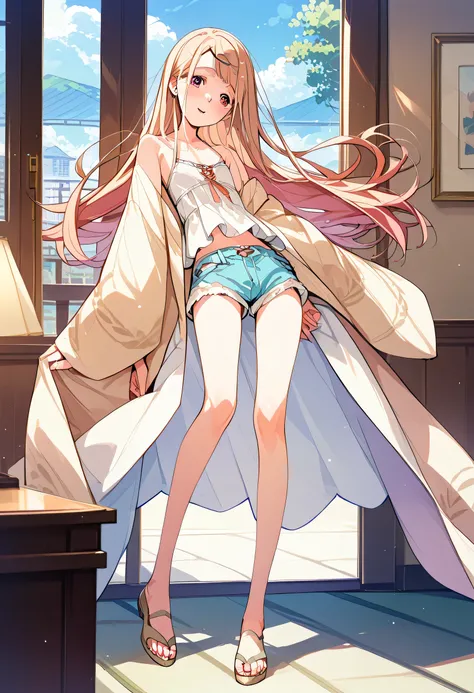 1 woman、学マスのHiroshi Shinozawa、Hiroshi Shinozawa、Idol、Idol衣装、 cute costume 、Stage Costumes、Idol衣装でステージで歌う、Idol衣装でステージで踊る、high resolution、high definition、beautiful images、flat chest、small breasts、clothes with a lot of exposure、Slender、full body、shorts、Dance、...
