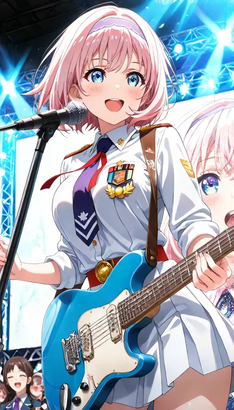 ((ultra-detailed)), (highly detailed CG illustration), (best quality:1.2), ultra-highly detailed, colorful composition, artistic photoshoot, 1girl, solo focus, upper body:1.2, cowboy shot, moe anime character, super popular super idol:1.3, girl, round face...