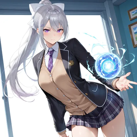 solo,masterpiece,best quality,super fine illustration、finely detail 、clear picture、UHD、HDR, amazing quality, highres, absurdres, very aesthetic, high resolution, ultra detailed, perfect details,nijikaede,purple eye,grey hair,long eyelashes,long hair,ponyta...