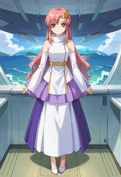 score 9、score 8 up、score 7 up、score 6 up、score 5 up、score 4 up、anime coloring、source anime、傑作、best quality、best resolution、best image quality、1girl、<lora:Lacus_Meer_Gundam_SEED_Pony:0.8>、lacusmeer、solo、pink hair、long hair、straight hair、blue eyes、wave hair ...