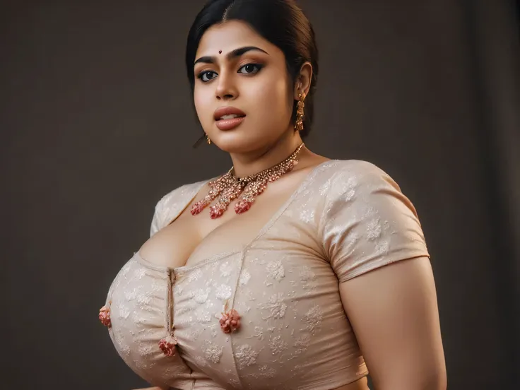 Hot Indian woman with longcut hair ,wearing standing woman,  Big cheeks & big breasts big waist wet clothes ,chubby face, natural skin,sexy pose,novel showing,wide big hips,big  and breasts ,super figure,hot looks.  big breast very very big bubs ((best qua...