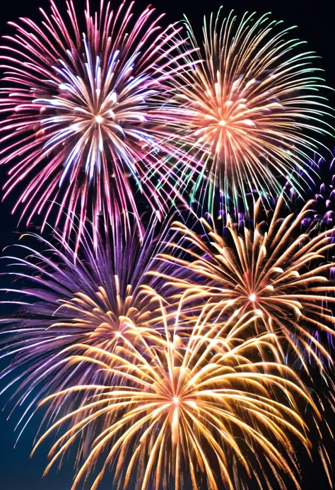 Close up of colorful and beautiful fireworks