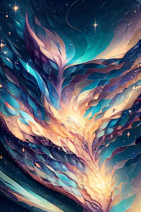 star rotate, 3D rendering of galaxy scenes,Main The title is the magical universe element of surreal fantasy, of dazzling stars created by dazzling stars The use of atmosphere, pulsating colors, and vibrant hues . The faint nebula adds extra detail, and t...