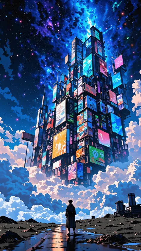 Otherworldly space、Close to space、 City in the Clouds 、Lost City Pictures、picturesque background、city floating city emerging from clouds、Digital image 、near future、high resolution background glowing city buildings、A dreamy city above the clouds、非常に詳細なDigit...