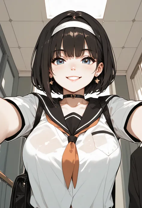 ssambstyle,school,looking at pov,smiling,in the distance