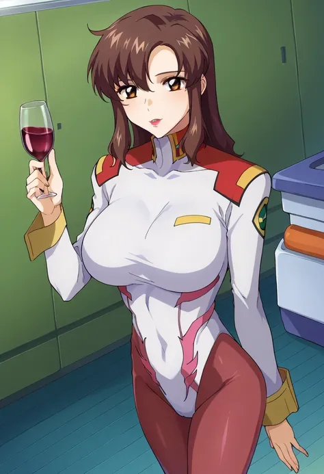 score 9、score 8 up、score 7 up、score 6 up、score 5 up、score 4 up、source anime、傑作、Best quality、Best resolution、Very detailed face、Very detailed eyes、Best image quality、anime coloring、1woman、<lora:Murrue_Ramius_Gundam_SEED_Pony:1>、murrue、solo、brown hair、long h...