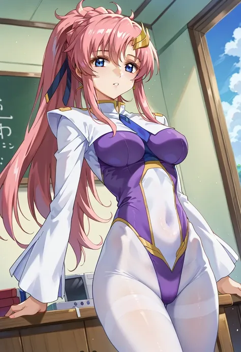score 9、score 8 up、score 7 up、score 6 up、score 5 up、score 4 up、source anime、傑作、Best quality、Best resolution、Very detailed face、Very detailed eyes、Best image quality、anime coloring、1girl、<lora:Lacus_Meer_Gundam_SEED_Pony:0.8>、lacusmeer、solo、ピpink hair、long ...
