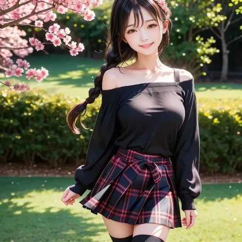 (masterpiece,best quality: 1.4),(8k,raw photo,photo realistic:1.2),shiny skin, detailed skin,detailed face,detailed eyes,Japanese idol,beautiful face,cherry blossom trees, under cherry blossom trees, one beautiful woman, beautiful Japanese woman, well-deve...