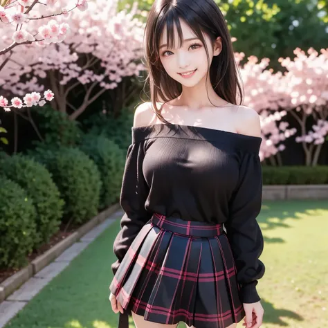 (masterpiece,best quality: 1.4),(8k,raw photo,photo realistic:1.2),shiny skin, detailed skin,detailed face,detailed eyes,Japanese idol,beautiful face,cherry blossom trees, under cherry blossom trees, one beautiful woman, beautiful Japanese woman, well-deve...