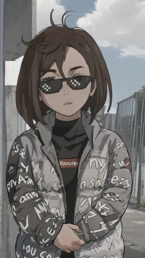 Momo Ayase dripjacket,own hands together incrsdealwithit,sunglasses