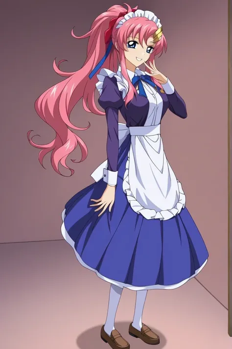 傑作、best quality、best image quality、best resolution、amazing quality、source anime、anime screencap、highres、absurdres、very aesthetic、ultra detailed、perfect details、1girl、<lora:Lacus_Meer_Gundam_SEED_Pony:0.8>、lacusmeer、solo、pink hair、long hair、ponytail hair、si...