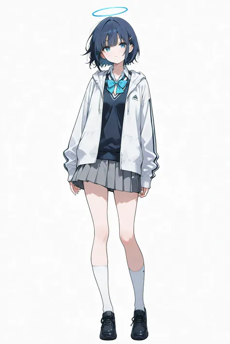 Resolution、High Quality、high school students、solo、white background、high school students、、standing、、、Full Body、full of energy