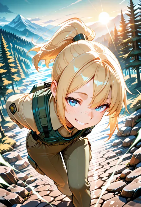 masterpiece, best quality, very aesthetic, absurdres, stylized, newest, depth of field, HDR, high contrast, sharp focus, 8k resolution, digital art, anime style, vibrant colors, smooth gradients, cinematic lighting, 1girl, solo, perspective is slightly ang...