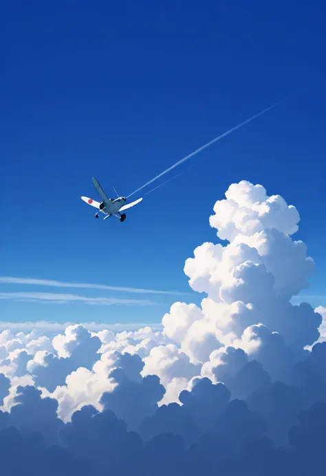 A Flying Girl In Cloud Sky a Blue Sky From Above