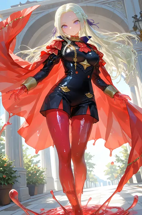 See-through clothes,eyesHD,JellyGirl, transparent skin, transparent, translucent, jelly, slimegirl, liquidy, viscous 1girl, monster girl, slime girl objects in body,slime girl,transparent,translucent,See-through clothes,(adult Edelgard:1.0, dynamic pose:1....
