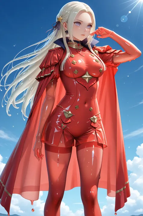 See-through clothes,eyesHD,JellyGirl, transparent skin, transparent, translucent, jelly, slimegirl, liquidy, viscous 1girl, monster girl, slime girl objects in body,slime girl,transparent,translucent,See-through clothes,(adult Edelgard:1.0, sss:1.0, transl...