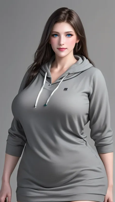 One Mature Ukraine Women, 19 Years Old, European Women, Charming, Beautiful, Large Framed: 1.6, Big Boned: 1.55, Delicious Soft Body, Large and Significant Top Body Portrait: 1.7, Deep Dark Gray Clothes, Thick Yarns Trench Clothes, Smooth Collared Long Slo...