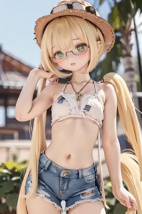                                      Blonde、         attractive face      、              、                、(((          sensual look with bangs)))         (((cowboy style )))                、stand with lightly twisting the body　big boobs　Outdoors、cowboy ha...