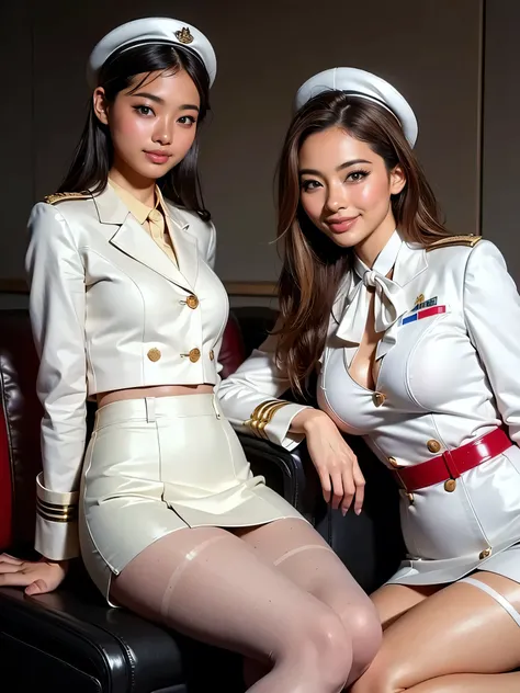 (best quality, masterpiece:1.5), (ultra-detailed, realistic:1.5),4K,(cute,beautiful,woman),(big breast:1.2),(blonde),(stewardess),(tight skirt:1.2),(black pantyhose),(high heels),beauty legs,(smile:1.2),