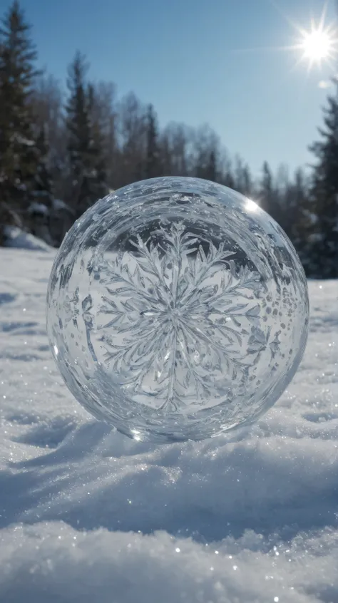 Craftsmanship, RAW Photo, super clear, spiral flight of snowflakes, vortex streams of snow in the air, slow motion, sparkling ice crystals, air swirls, magical glow, Ice transparency