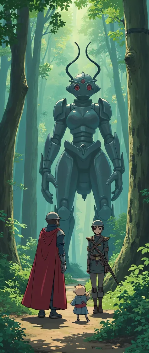 highdefinition images、The world of Ghibli、group with humanoid soldiers that Kiki met in the forest、Greeted by queen ants、ant soldiers surround