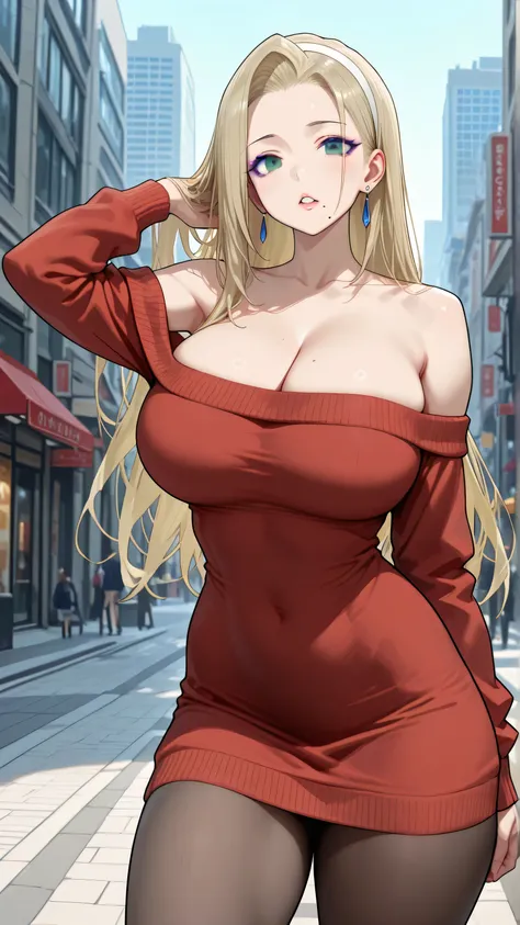 score_9, score_8_up, score_7_up, 1lady, KJOsayo, perfect eyes, perfect face, long hair, blonde hair, green eyes, mole under mouth, purple eyeliner, huge breasts, perfect attractive curvy slim body, charming beauty, gorgeous body shapes, big hips, thick thi...