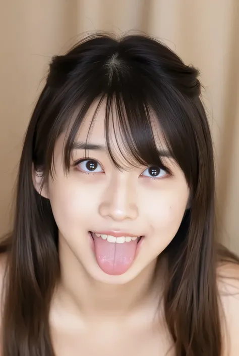 perfect crossing of eyes、extreme expression of a girl with her eyes completely crossed in the direction of her nose White eyes occupy the majority because they are too close status、expression of a sensual girl with her eyes completely crossed inside、intens...