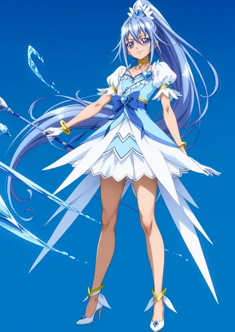 score 9 、score 8 up、score 7 up、source anime、傑作、Best quality、Best resolution、Very detailed face、Very detailed eyes、Best image quality、anime coloring、anime screencap、anime screenshot、1boy、cure diamond is a boy、blue haired male character is wearing a blue dre...