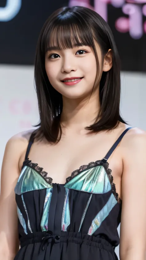 (top quality, 2 women line up 、masterpiece:1.2),Very complicated、 ultra high resolution、A woman takes off her clothes、COLORFUL PATTERN LINGERIE, big breasts, With a kind smile, very detailed, is fine、realistic, , bright colまたはs, Great writing、、RANDOM Iride...