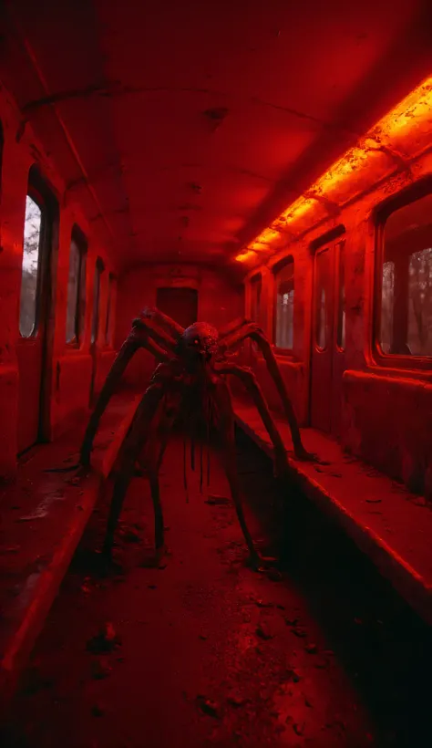 ithin the decaying carcass of a long-abandoned subway car, the flickering neon lights cast unnatural, sickly hues upon walls coated in centuries-old grime. The air is thick with an unspeakable miasma, a cloying stench of rot and something older, something ...