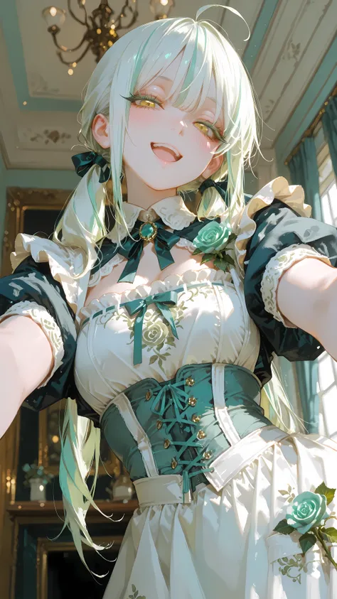 masterpiece, best quality, high quality, very_high_resolution, ultra detailed, detailed,maid girl, frills, wide eyes, (blush), (smile), (open mouth), high detailed eyelashes, thick eyelashes, long eyelashes, glittering, eyelashes, bright eyelashes, (girl),...