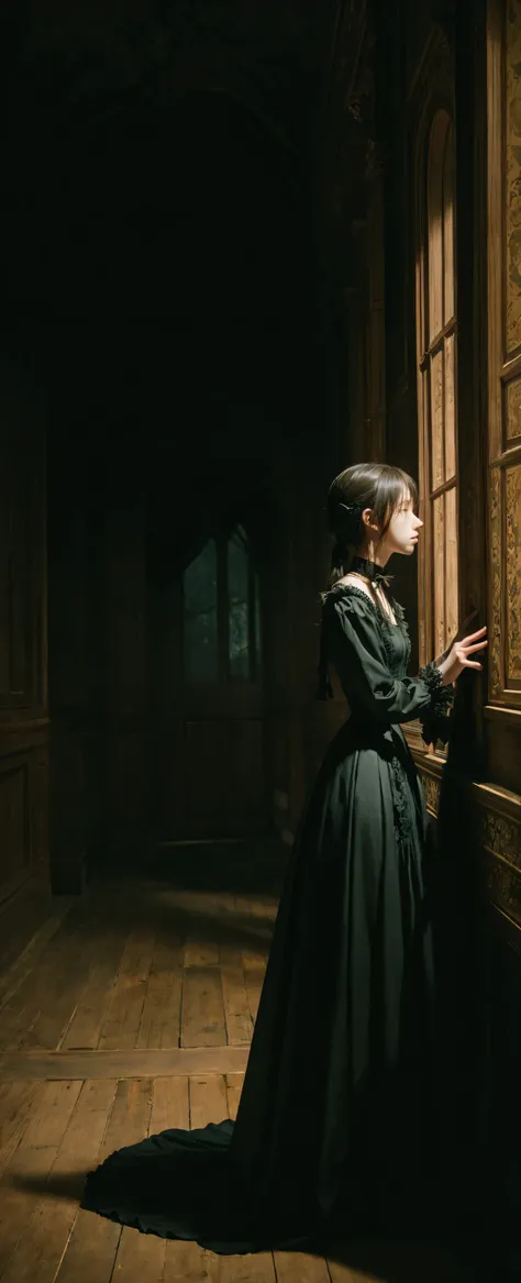 Thin Arms,narrow shoulders,公式Art, Unity 8k Wallpaper, Super Detailed, beautiful , beautiful , masterpiece, top quality, darkness, atmosphere, mystery, romanticism, creepy, literature, Art, Fashion, Victorian , race