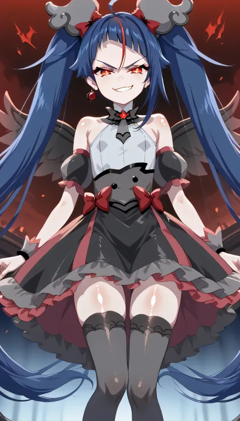    score_9,    score_8_up,    score_7_up,   Source_Anime,   official art , Anime screencap,   Goddess Magazine ,  reflective white knee-high stockings on the glass floor  ,   dark cure sky、(  Flat-chested:1.2), lie, Back, legs up, folded from under the pet...
