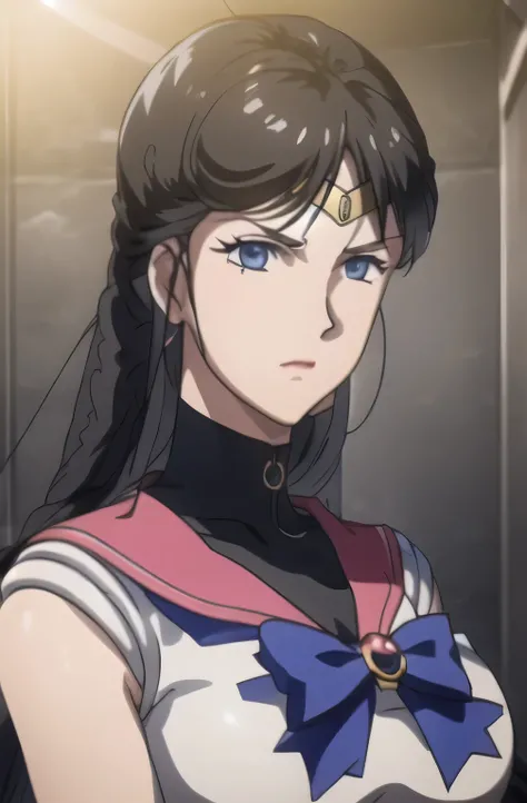 can you draw a woman in a Sailor Moon costume，without mature charm like a 40-year-old woman，Micro Mini Skirt，beautiful legs,face is absolutely necessary,use cinematic lighting and ray tracing ，with hair down、long, wavy hair，knee-length pink dress，，draw her...