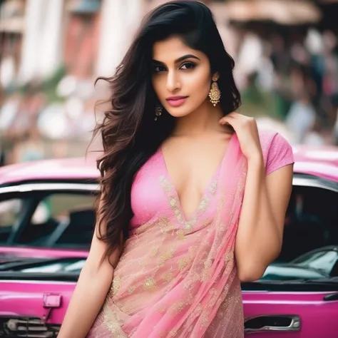 most beautiful Indian girl, good looking and sexy body, pale skin, looking_at_viewer, pink lips, model,