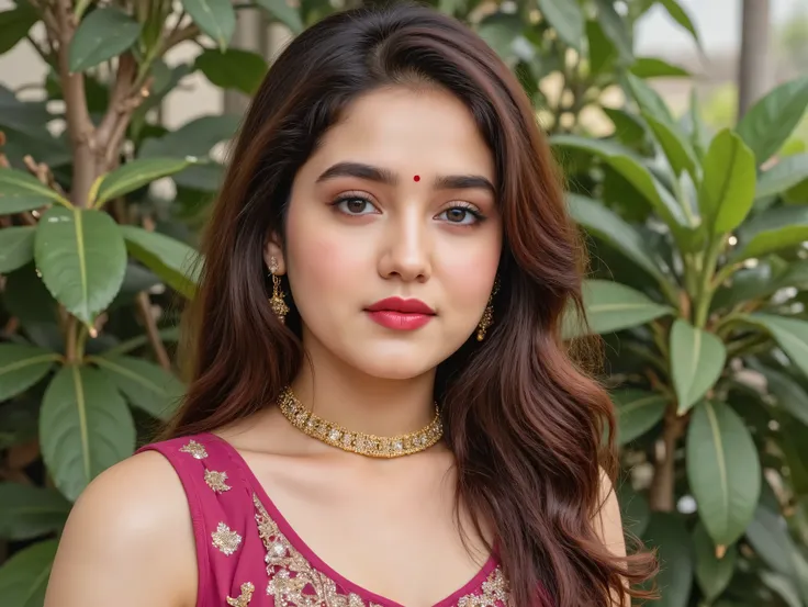 A North Indian-European Curvy MILF Bhabhi aged 38. She has the delicate, beautiful Square facial structure of an Indian Women with the pale white fair skin tone. Long shiny wavy hair. A Long round point, symmetrical nose, placed perfectly at the center of ...