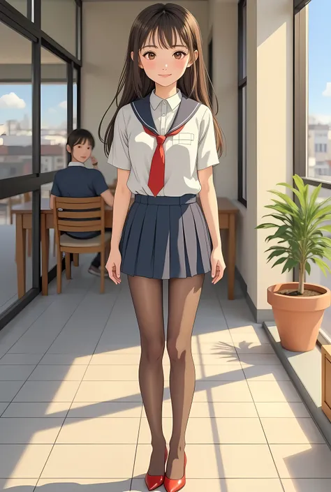 super realistic , photorealistic , (Full body image:1.5), She looks very happy , shadow, Global Illumination , Alone, (japanese women in their 20s :1.5), VERY BEAUTIFUL、 Cute Smiles , Slim, brown hai...