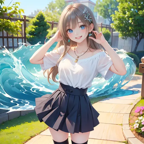 (masterpiece,best quality: 1.4),(8k,raw photo,photo realistic:1.2),shiny skin, detailed skin,detailed face,detailed eyes,Japanese idol,beautiful face,Park with flower beds,Blue Sky,Beautiful lawn,Beautiful girl,beautiful Japanese woman,Beautiful Like a God...
