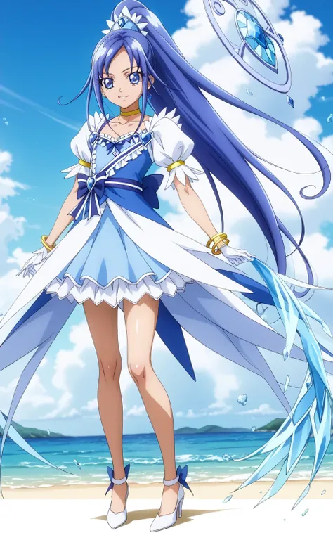 score 9 、score 8 up、score 7 up、source anime、傑作、Best quality、Best resolution、Best image quality、Very detailed face、Very detailed eyes、Best image quality、anime coloring、anime screencap、anime screenshot、1boy、cure diamond is a boy、solo、boy is wearing a blue dr...
