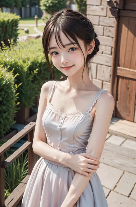 S,Thin armS,Narrow ShoulderS,delicate, official art,4K,8k, Victorian Morning , race,Smile,taken from obliquely above