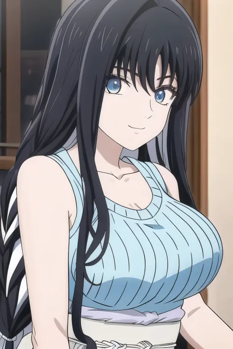 セーラームーン衣装の女性をCan you draw ,Women with Lovely Smiles,長く黒髪でWomen with Lovely Smiles,light blue sleeveless outfit,,light blue pleated mini skirt outfit,blue boots,,Can you draw ,big boobsでもウエストが細い,I'm at the pool facility,Prioritize facial expression, So、Ca...