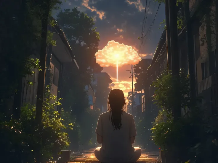 Prompt:
A person sitting alone in a dimly lit room, with soft light coming from a nearby window. A small glowing cloud hovers near their head, symbolizing a faint thought or inner voice. Quiet, contemplative mood. Slight surrealism.