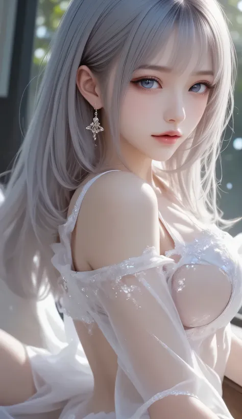 (masterpiece),(top quality:1.2),(perfect anatomy),Exquisite Details Like the Picture,((1 girl)),Long Silver Hair,((big breasts)), beautiful and delicate blue eyes ,Hologram Dress,(Holographic Hello:1.5),(extremely elaborate and elegant), silky touch,cowboy...