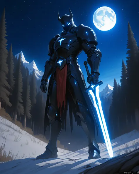 anime_screenshot, anime_Transparent Eastern combination, 3D, (masterpiece), in a high mountain forest, hill, Night, moon, stars, funny, Highest, UltraHD,       8 thousand      ., Cute, Evilй, Evil, armored fighter