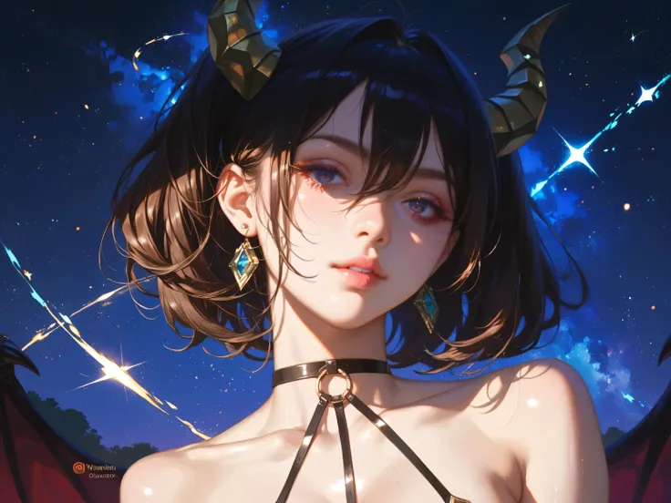  dark、night、starry sky、Summon Magic Square、Devil