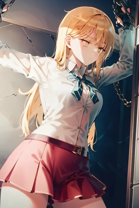 Blond wavy long-haired woman， is being held，can you delicately draw a sad expression，，（（（, Facial expression is the best、grimace）））,，I am alone ,The enemy is hiding    ,（Let's draw more delicate expressions）, ,   big breasts, thin waist ， ,   ，view from be...