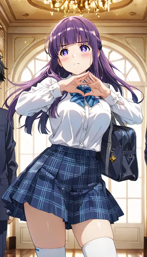 ((ultra-detailed)), (highly detailed CG illustration), (best quality:1.2), ultra-highly detailed, colorful composition, artistic photoshoot, 1girl, solo focus, cowboy shot, moe anime character, round face, rounded chin:1.2, short stature, fern, long hair, ...